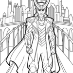 coloriage Loki Marvel pour enfants a imprimer gratuit