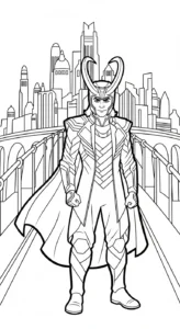 coloriage Loki Marvel pour enfants a imprimer gratuit