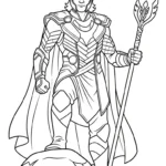 coloriage Loki Marvel gratuit a imprimer