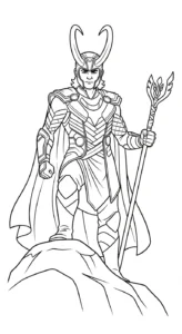 coloriage Loki Marvel gratuit a imprimer