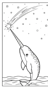 coloriage Narval à imprimer pour enfant de 12 ans