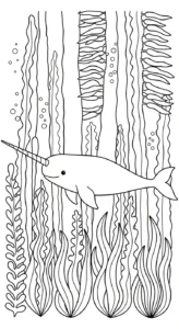 coloriage Narval gratuit a imprimer