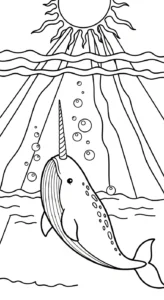 coloriage Narval à imprimer pour enfants