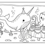 coloriage Narval à imprimer gratuitement pdf