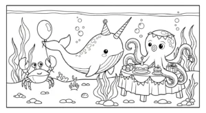 coloriage Narval à imprimer gratuitement pdf