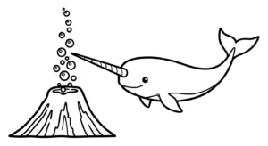 image de coloriage Narval pour enfant