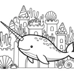 coloriage Narval à imprimer pdf