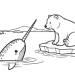 coloriage Narval à imprimer pour enfant de 8 ans