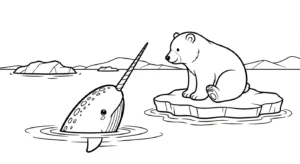 coloriage Narval à imprimer pour enfant de 8 ans