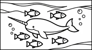 coloriage Narval a dessiner en ligne