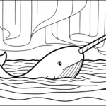 coloriage Narval pour bebe a imprimer