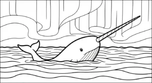 coloriage Narval pour bebe a imprimer