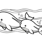 coloriage Narval pour enfant de 3 ans
