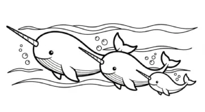 coloriage Narval pour enfant de 3 ans