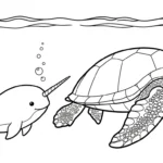 coloriage Narval à imprimer gratuitement
