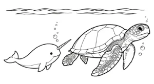 coloriage Narval à imprimer gratuitement