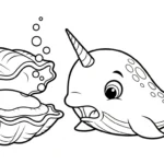 coloriage Narval pour enfant de 5 ans