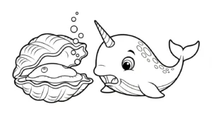 coloriage Narval pour enfant de 5 ans