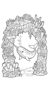 coloriage Narval a imprimer gratuit