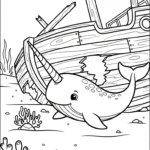 coloriage Narval à imprimer pour enfant de 6 ans