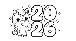 coloriage Nouvel An Chinois 2026 à imprimer gratuitement