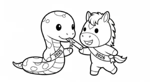 coloriage Nouvel An Chinois 2026 pour enfant de 7 ans