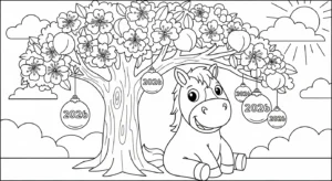 coloriage Nouvel An Chinois 2026 pour enfant