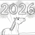coloriage Nouvel An Chinois 2026 gratuit à imprimer