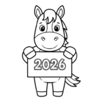 coloriage Nouvel An Chinois 2026 à imprimer pour enfant de 3 ans