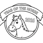 coloriage Nouvel An Chinois 2026 pour enfant de 2 ans