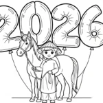 télécharger coloriage Nouvel An Chinois 2026 gratuit