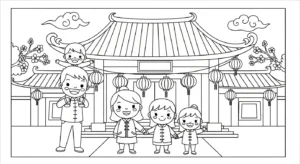 coloriage Nouvel An Chinois updated a dessiner en ligne