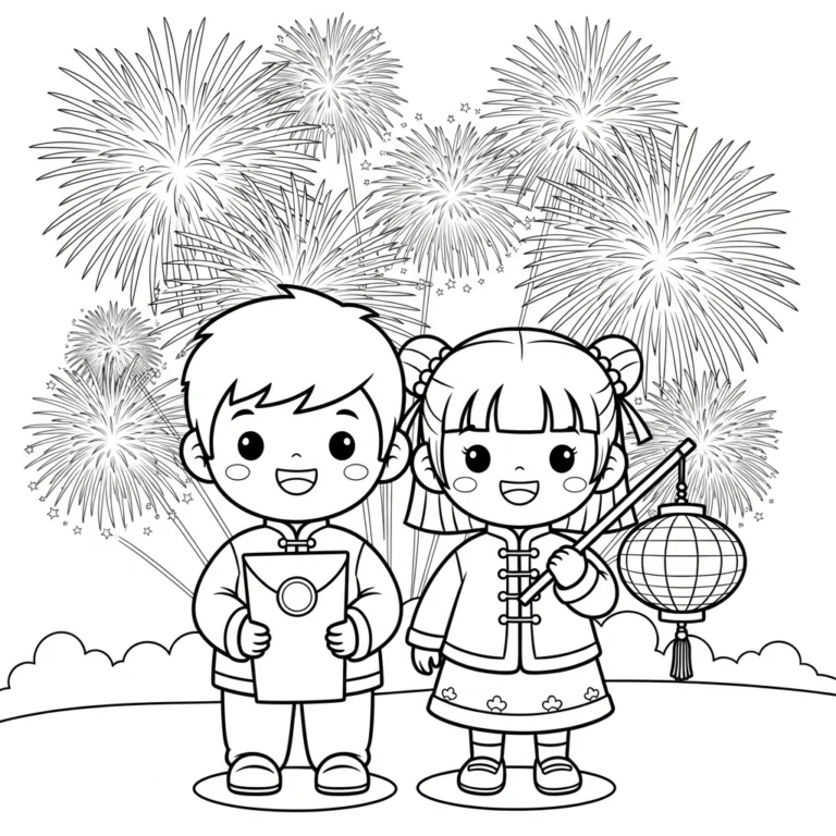 Tranh tô màu Nouvel An Chinois