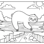 coloriage Paresseux à imprimer pour enfant de 4 ans