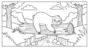coloriage Paresseux à imprimer pour enfant de 4 ans