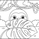 coloriage Paresseux et découpage à imprimer