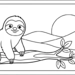 coloriage Paresseux à imprimer pour enfant de 9 ans