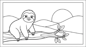coloriage Paresseux à imprimer pour enfant de 9 ans