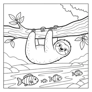 coloriage Paresseux à imprimer pour enfant de 8 ans