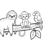 coloriage Paresseux à imprimer pour enfant de 9 ans