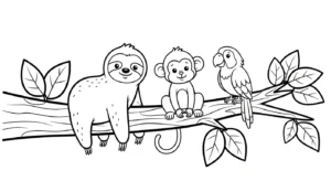 coloriage Paresseux à imprimer pour enfant de 9 ans