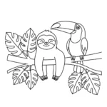 télécharger coloriage Paresseux gratuit
