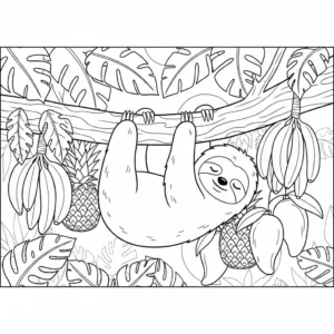 coloriage Paresseux à imprimer pour enfant de 4 ans