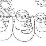 coloriage Paresseux pour enfants à imprimer