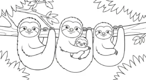coloriage Paresseux pour enfants à imprimer