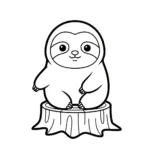 imprimer coloriage Paresseux pour enfant