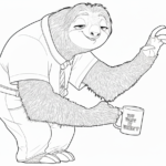 coloriage Paresseux pour enfant à imprimer