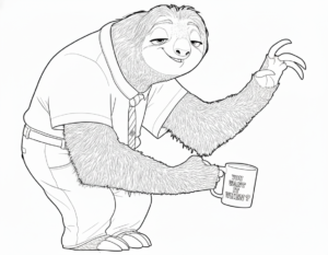 coloriage Paresseux pour enfant à imprimer
