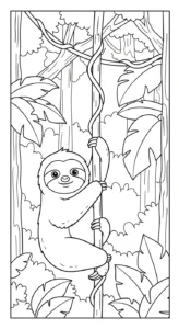 coloriage Paresseux pour enfant de 5 ans