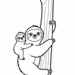 coloriage Paresseux à imprimer pour enfant de 4 ans